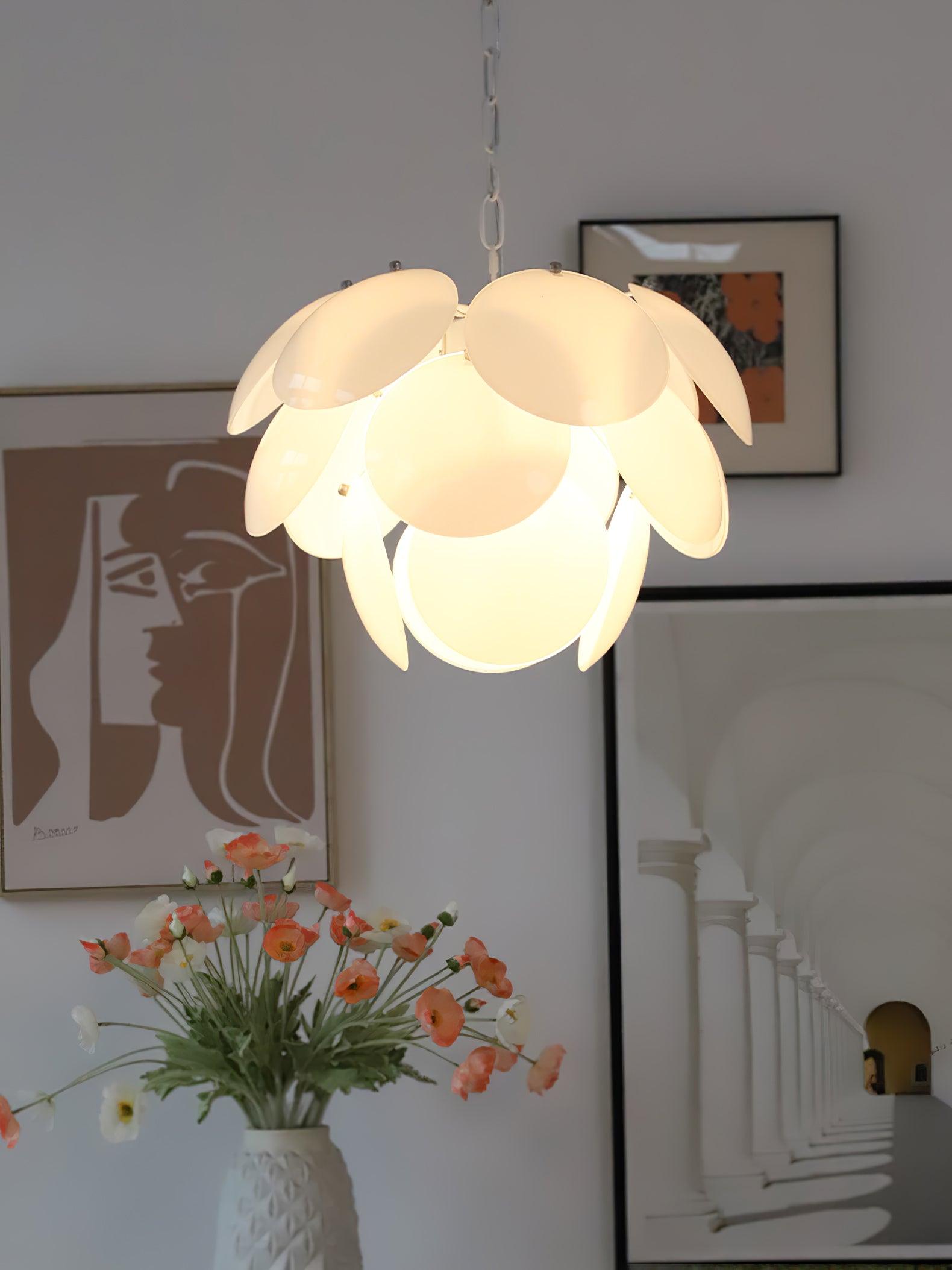 Luminous Petal Glass Gasolier Chandelier