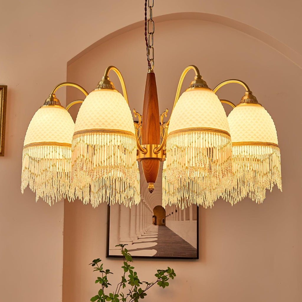 Mesh Tassel Glass Electrolier Chandelier