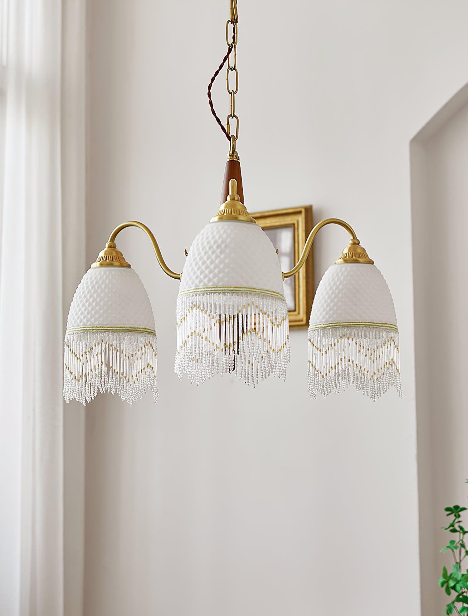 Mesh Tassel Glass Electrolier Chandelier