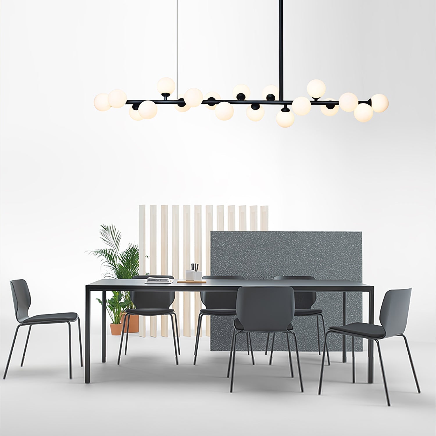Linear Balls Gasolier Chandelier
