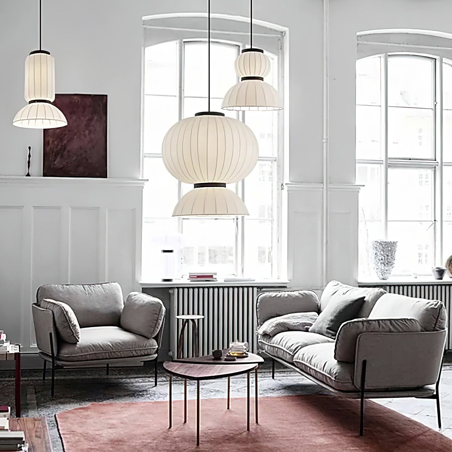 Mulberry Silk Lantern Droplight Pendant Light