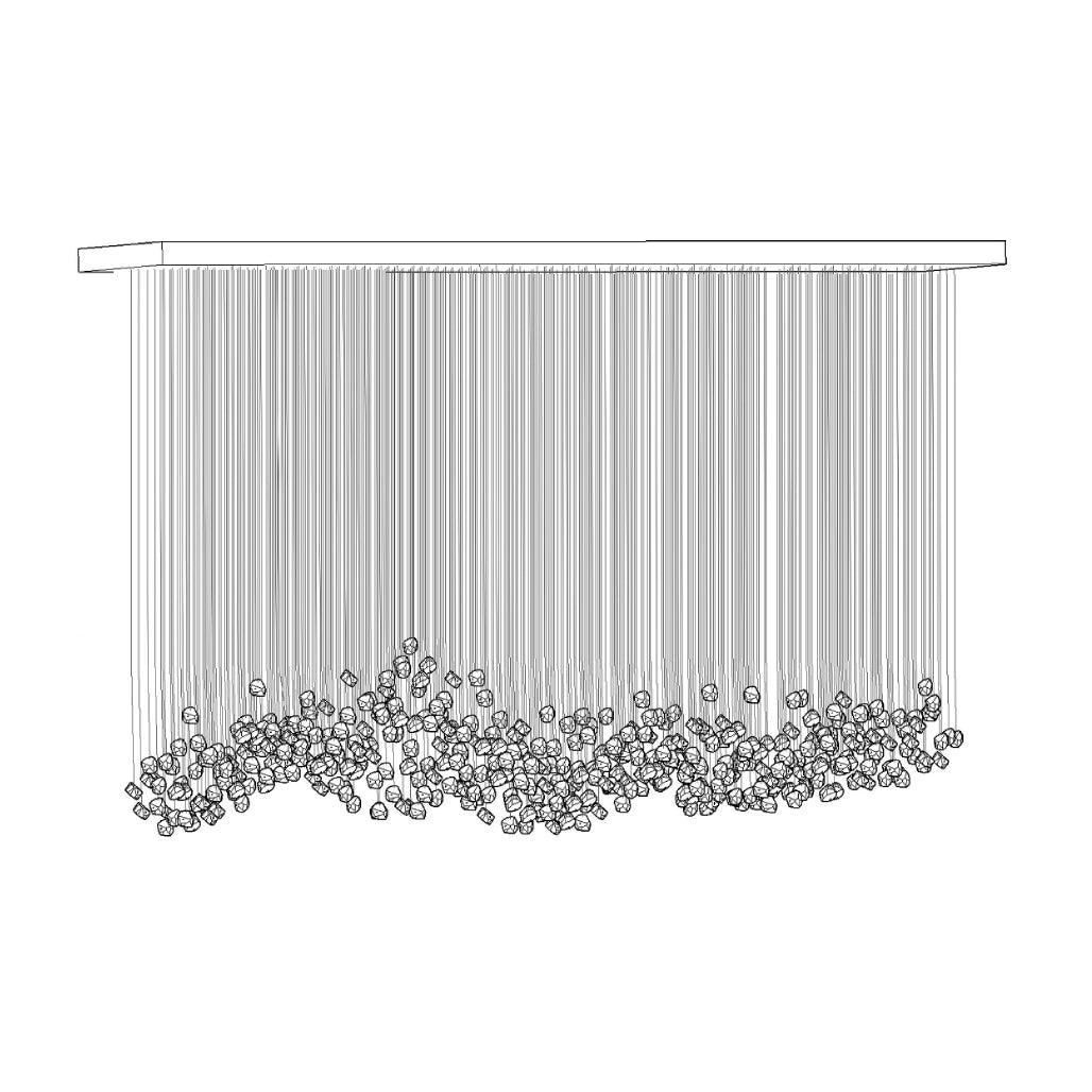 Multicolor Crystal Stone Electrolier Chandelier