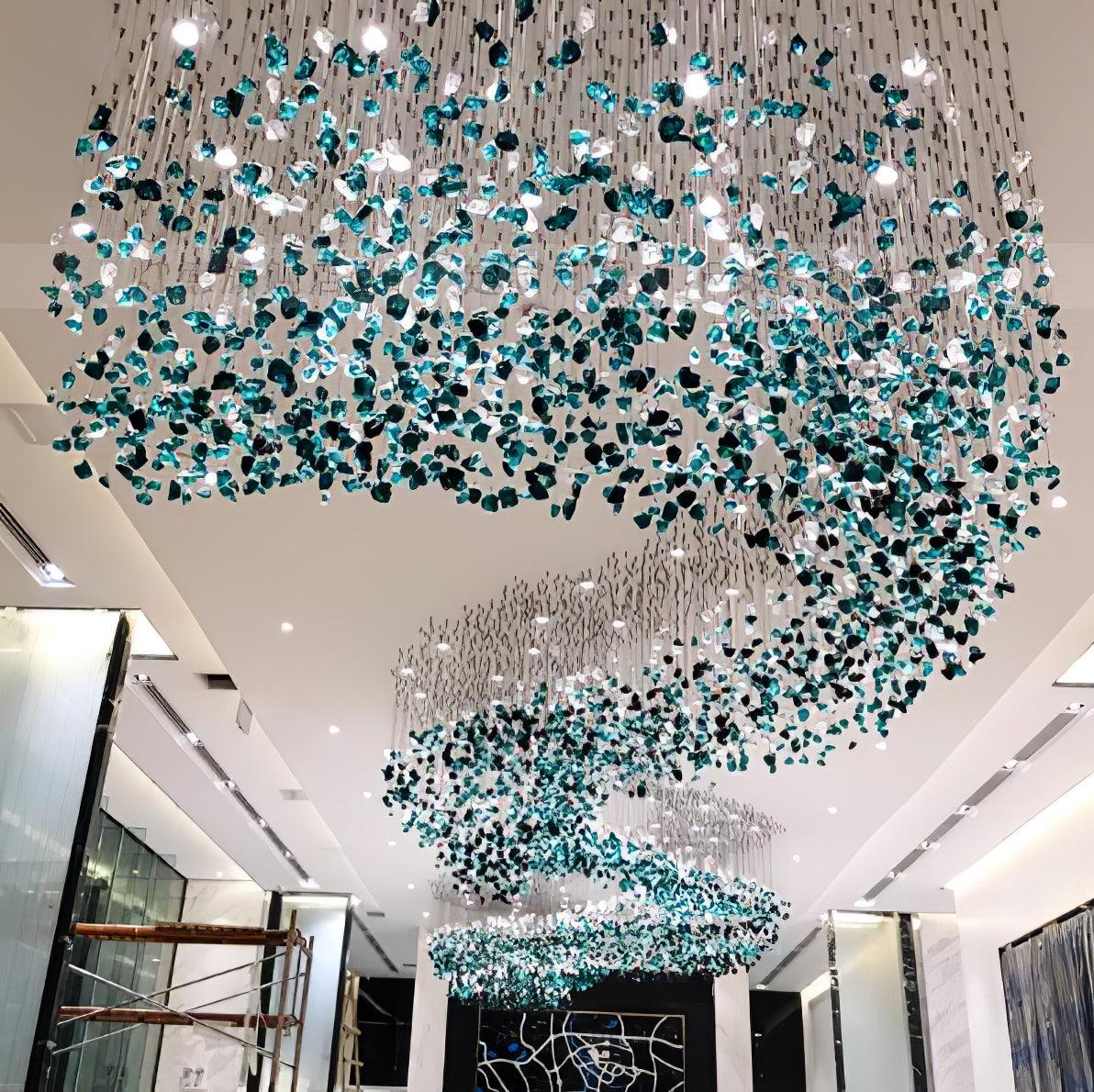Multicolor Crystal Stone Electrolier Chandelier