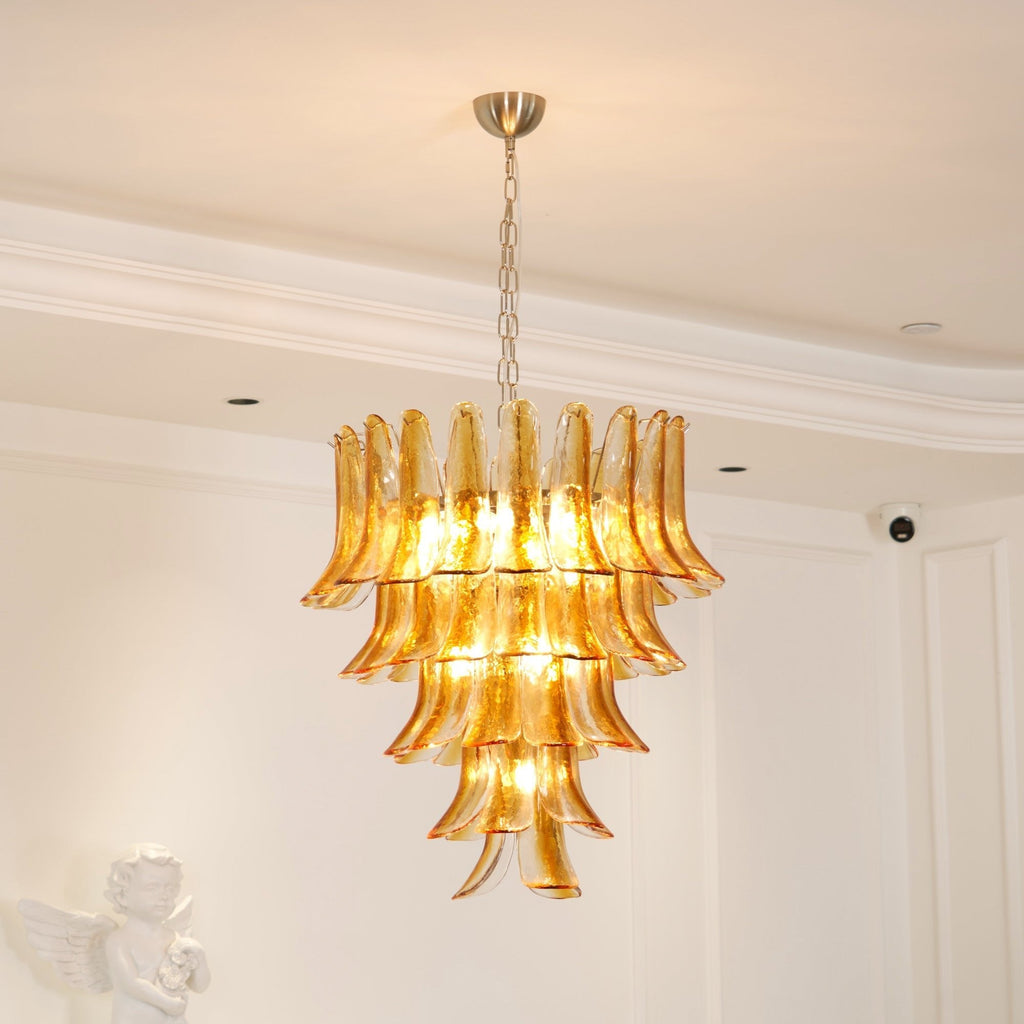 Murano Amber Lily Chandelier
