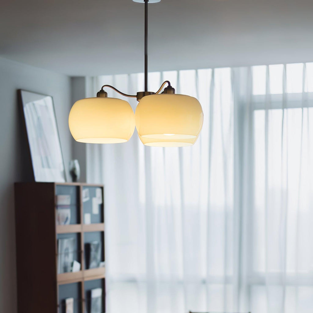 Nickel Glass Persimmon Ceiling fixture Chandelier