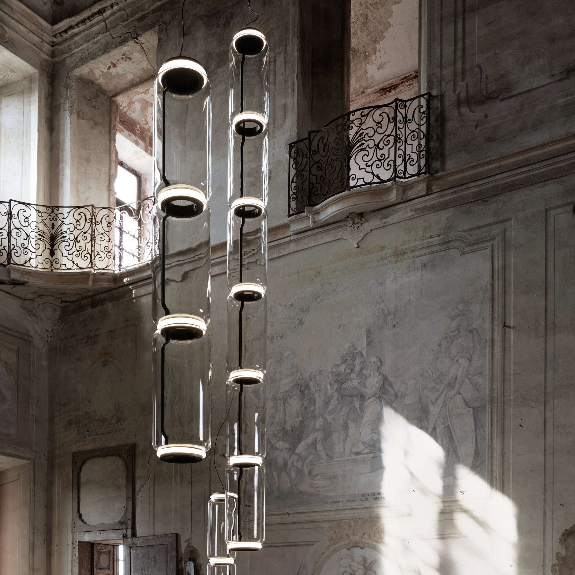 Cylindrical Glass Pendant Light
