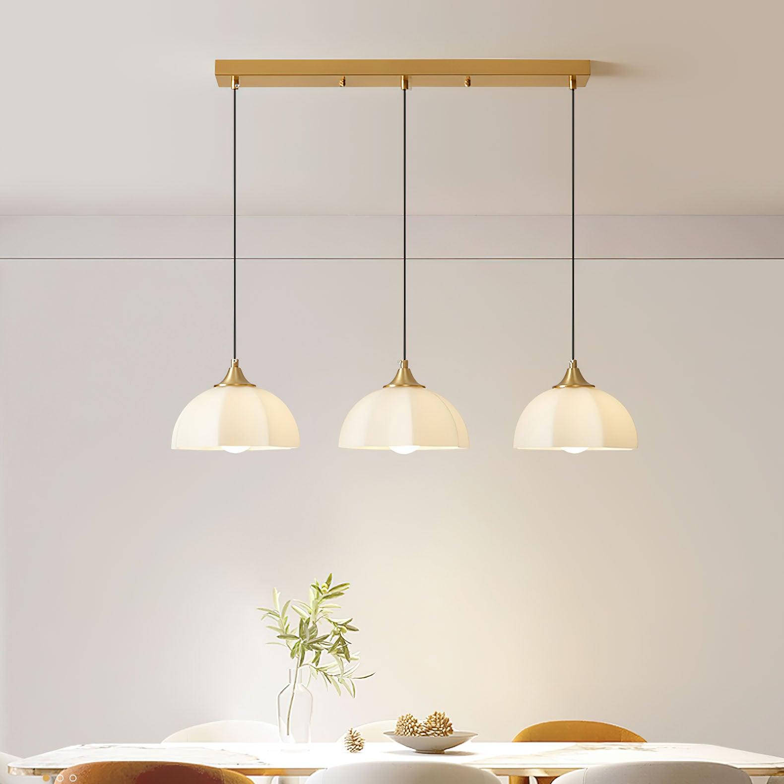 Octagonal Glass Bowl Ceiling fixture Chandelier