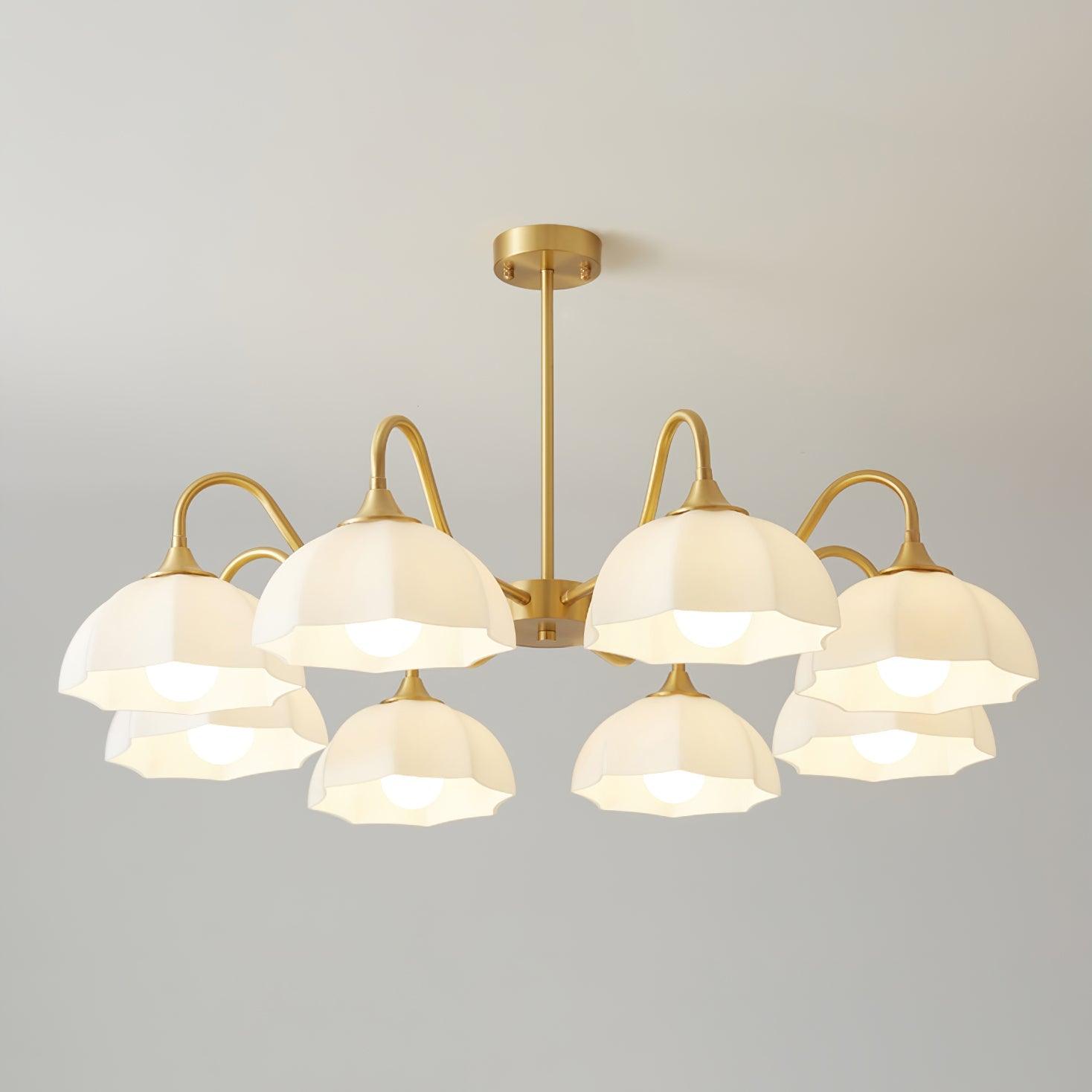 Octagonal Glass Bowl Ceiling fixture Chandelier