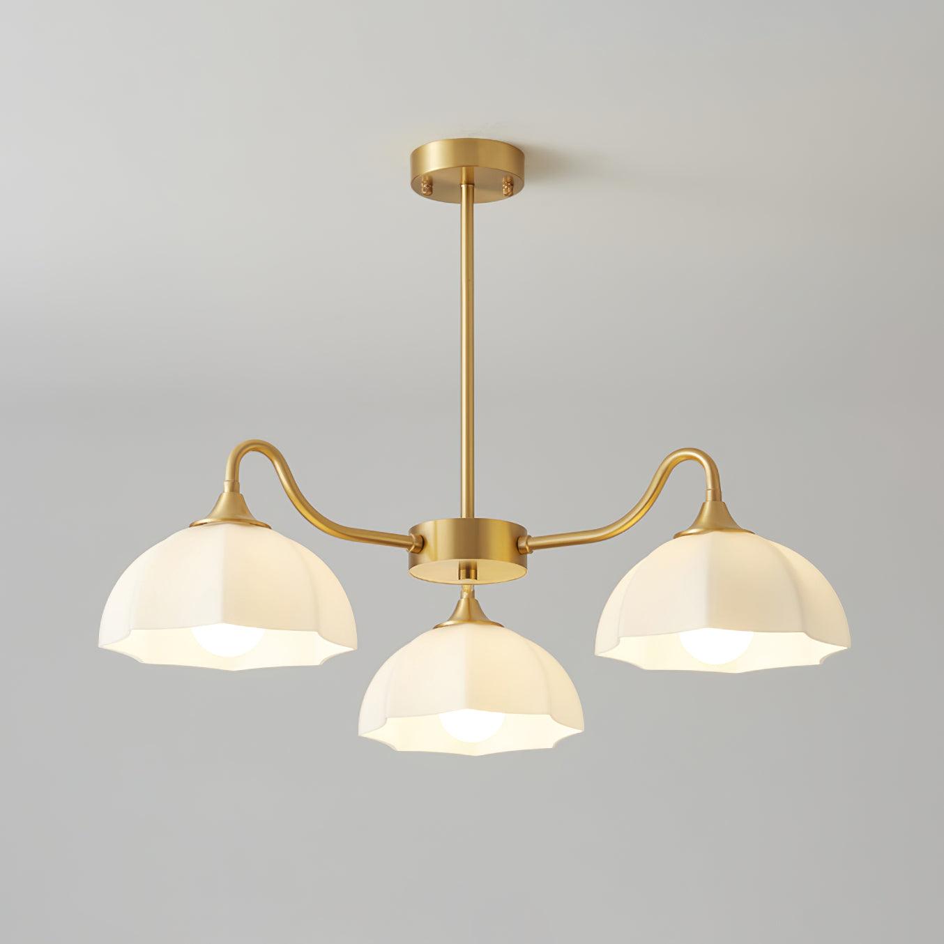 Octagonal Glass Bowl Ceiling fixture Chandelier