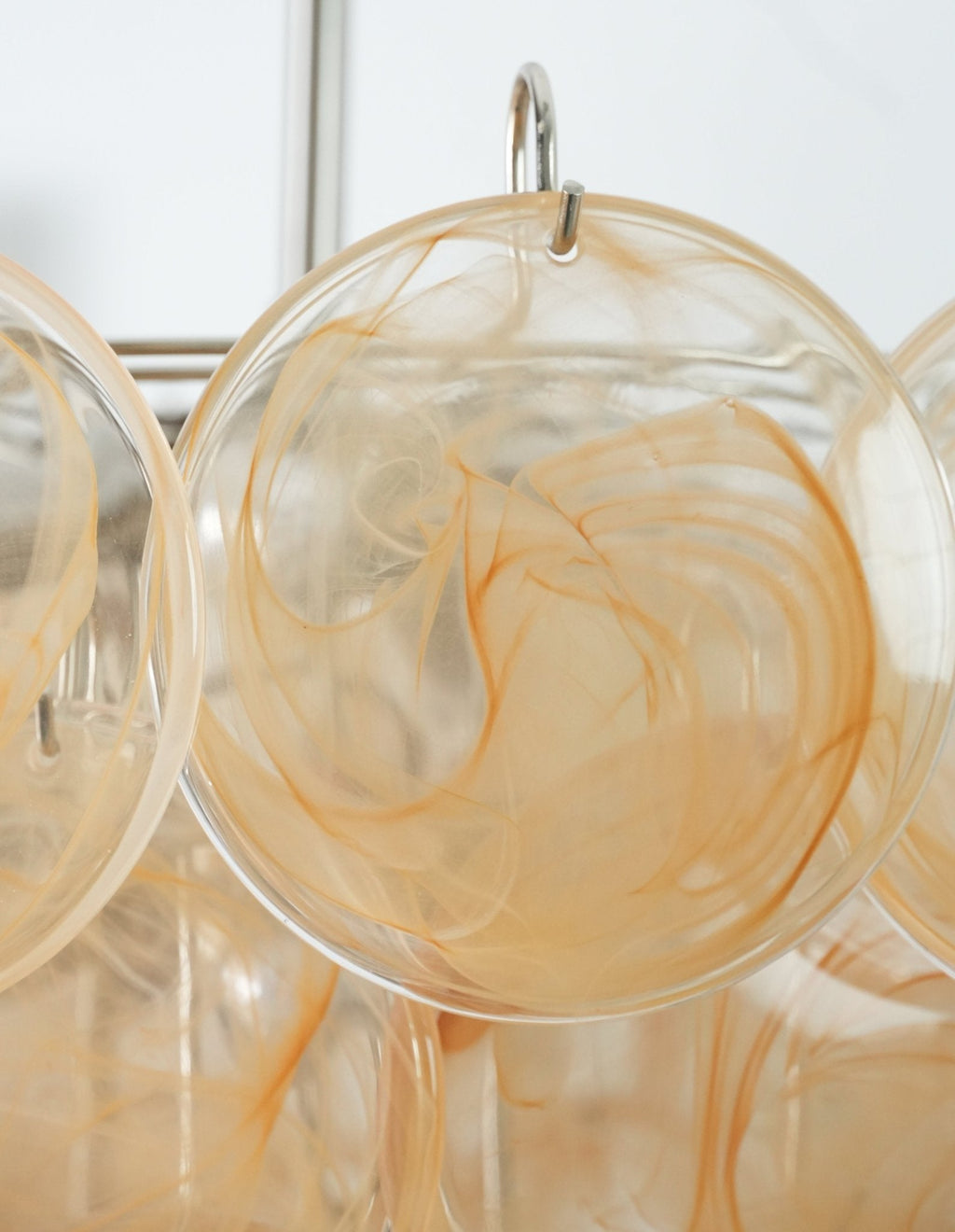 Orange Murano Disc Electrolier Chandelier