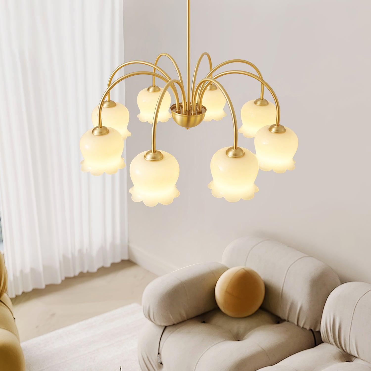 Orchids Brass Gasolier Chandelier