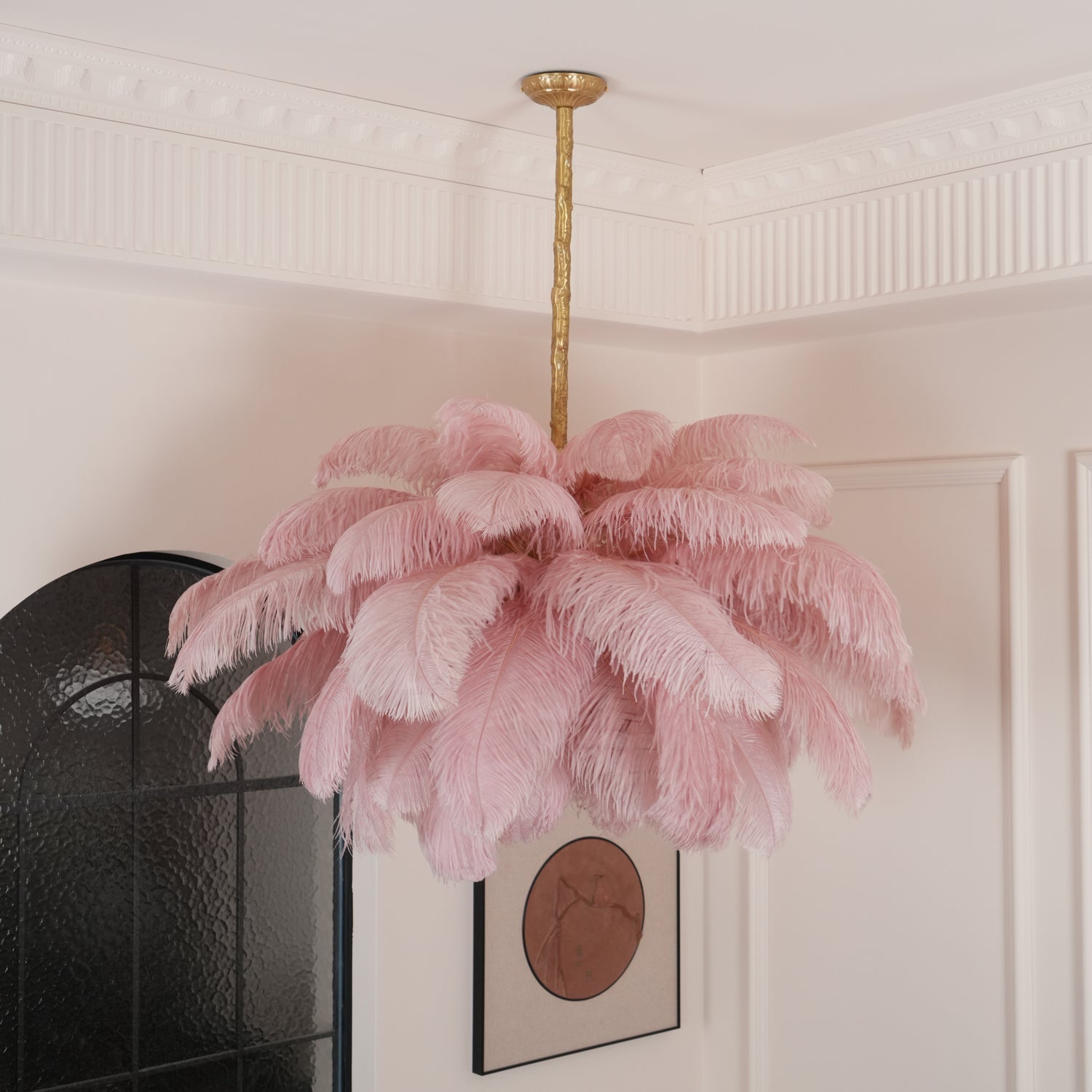 Ostrich Feather Gasolier Chandelier