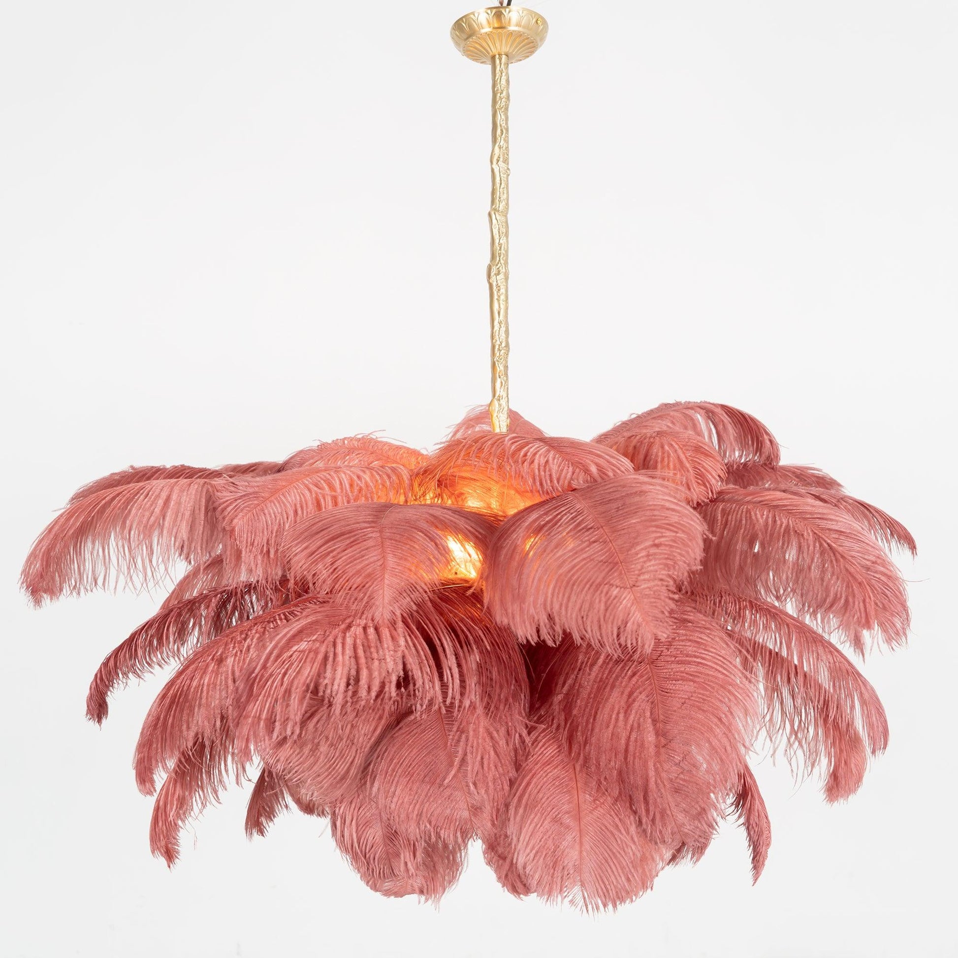 Ostrich Feather Gasolier Chandelier