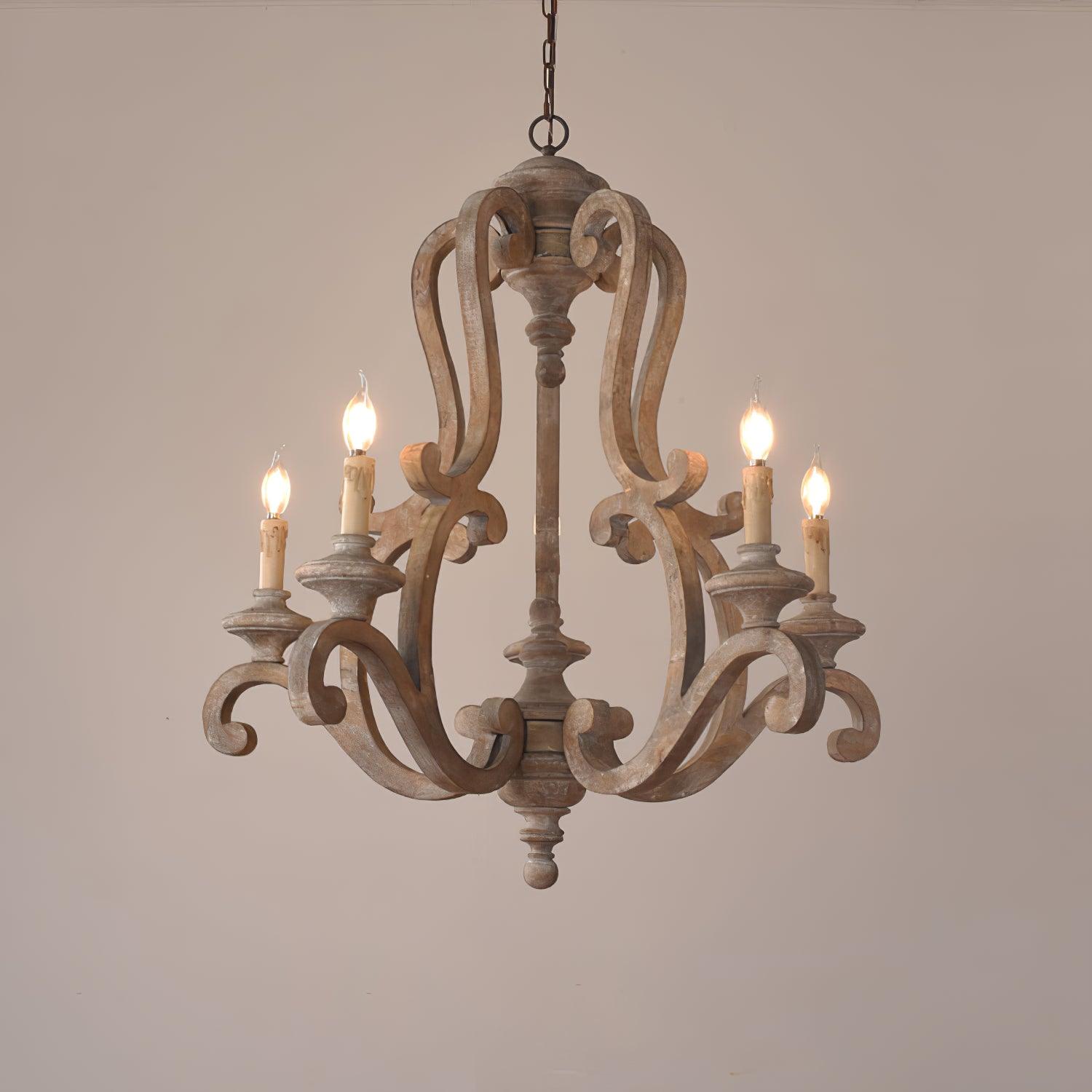 Parrotuncle Wooden Candle Ceiling fixture Chandelier