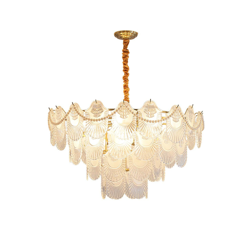 Pearl Glass Shell Crown Chandelier