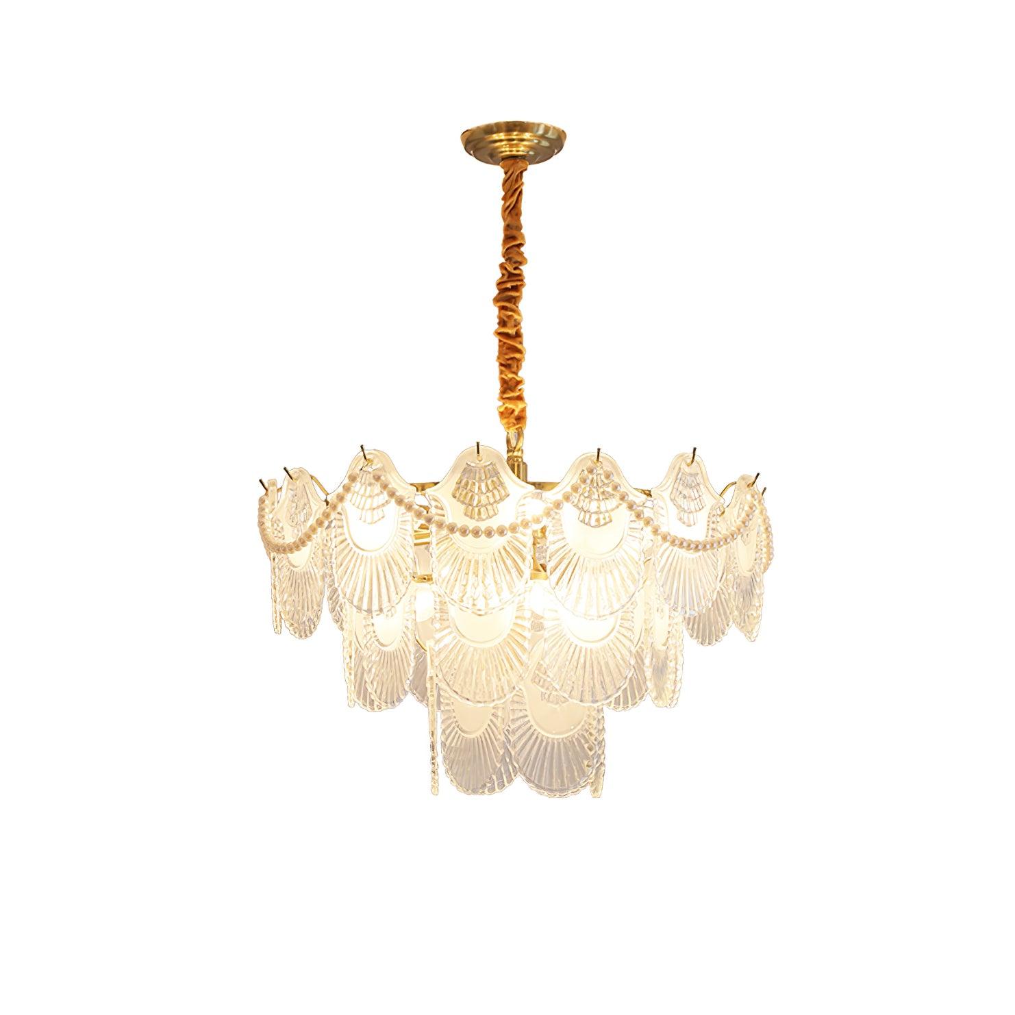 Pearl Glass Shell Crown Chandelier