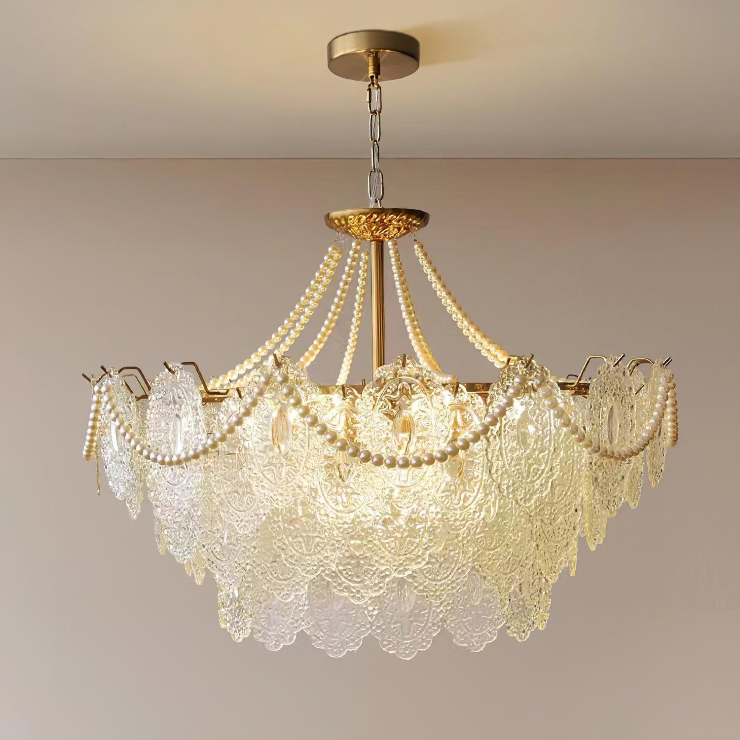 Pearls Glass Electrolier Chandelier