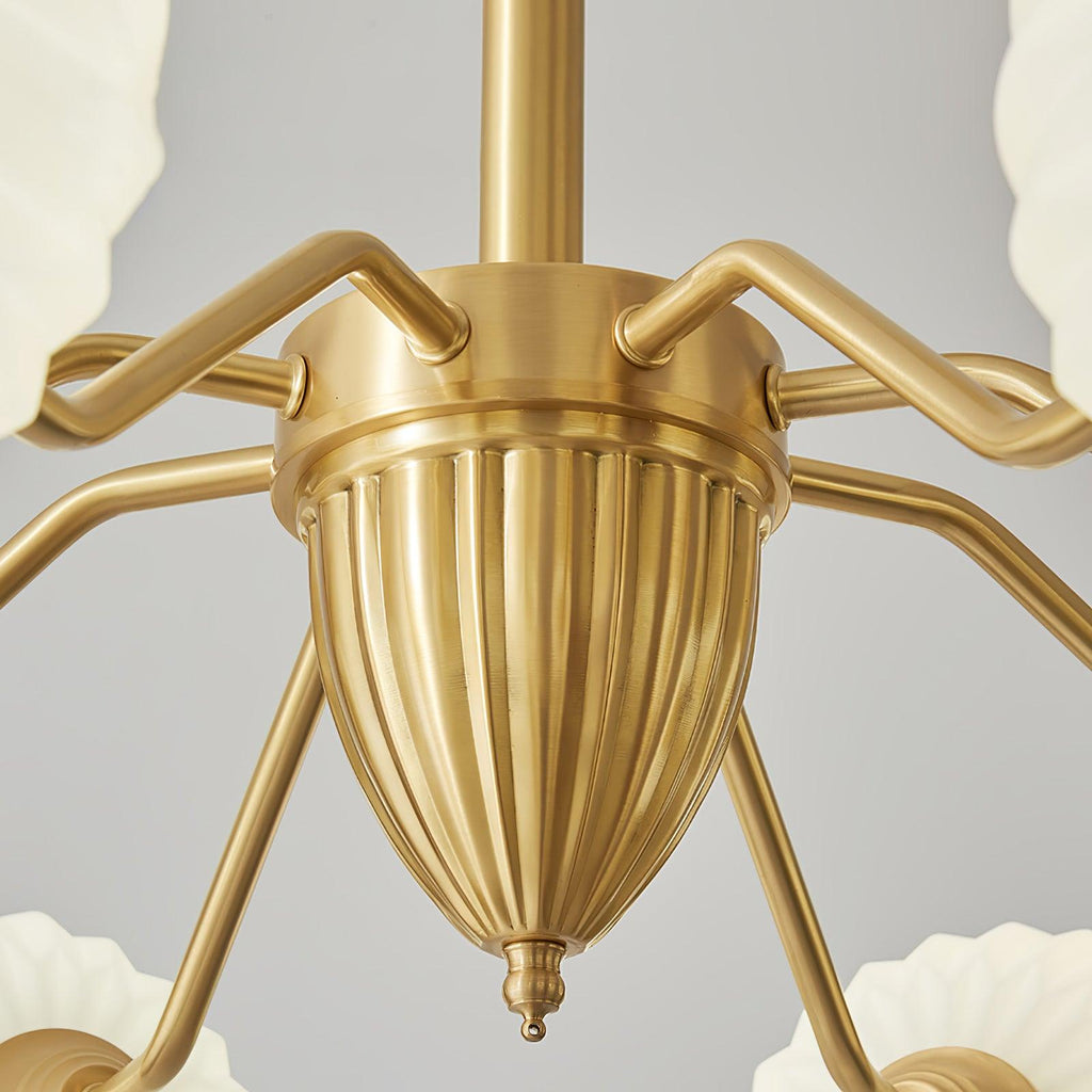 Ribbed Glass Ball Electrolier Chandelier
