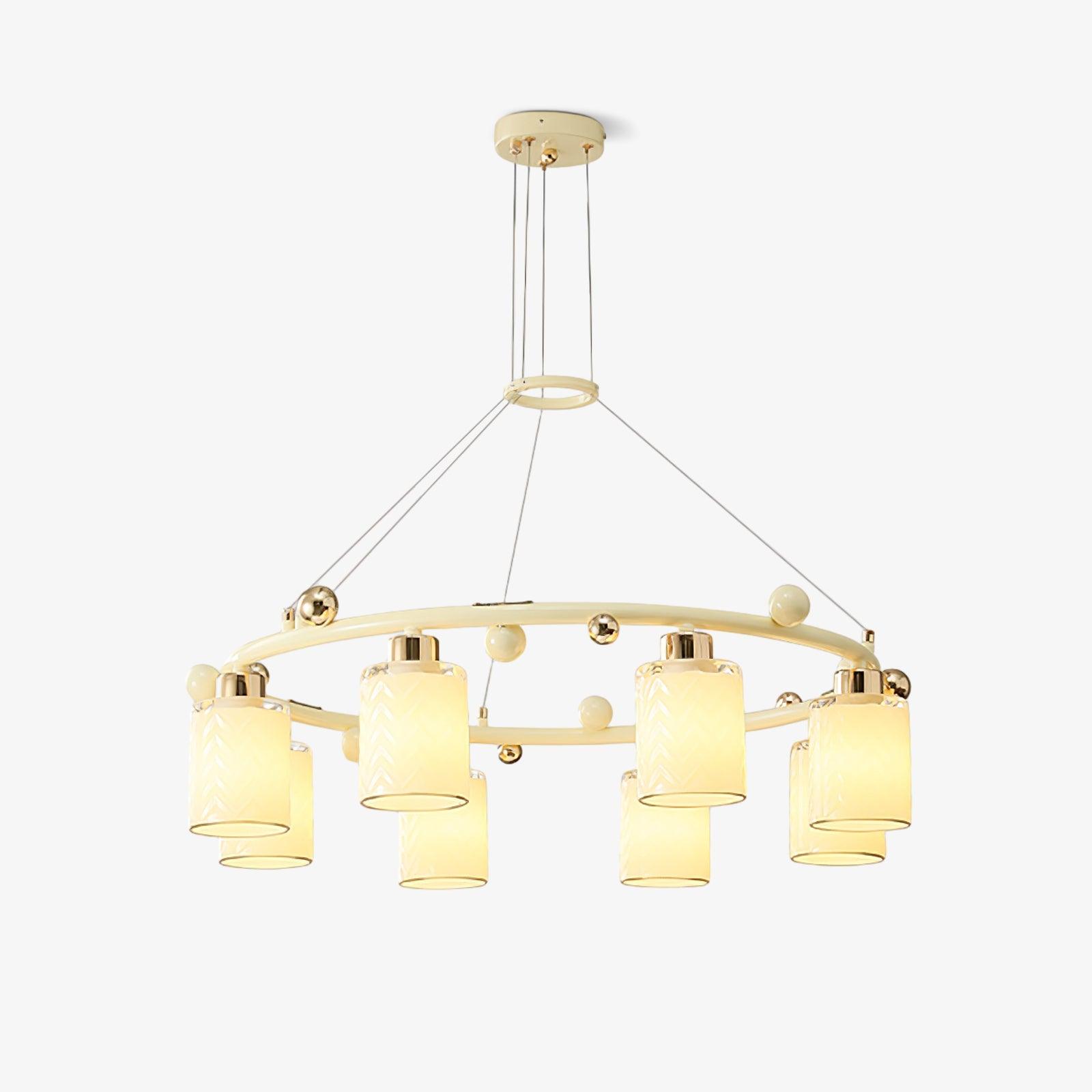 Ring Glass Cup Crown Chandelier