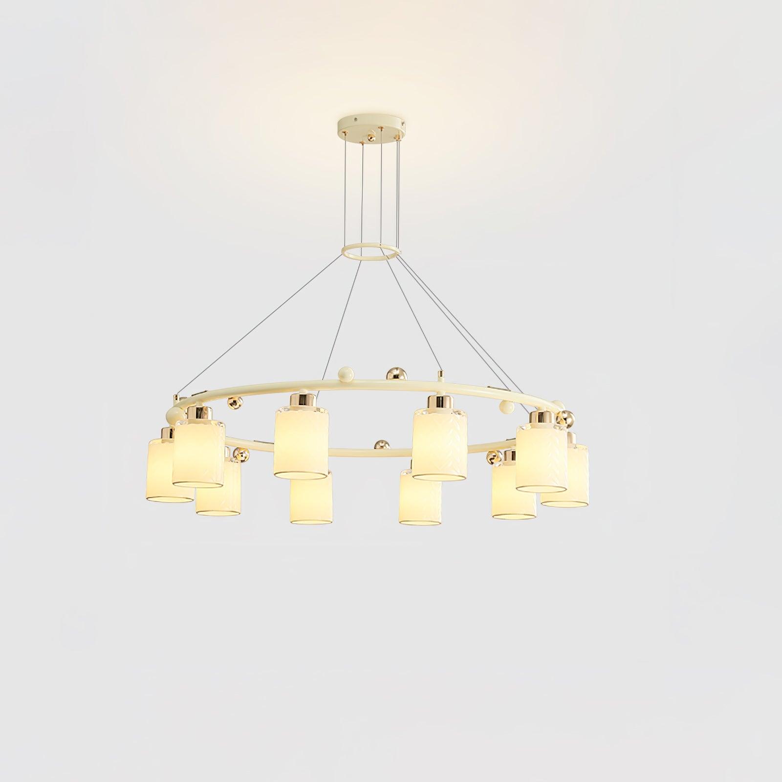 Ring Glass Cup Crown Chandelier