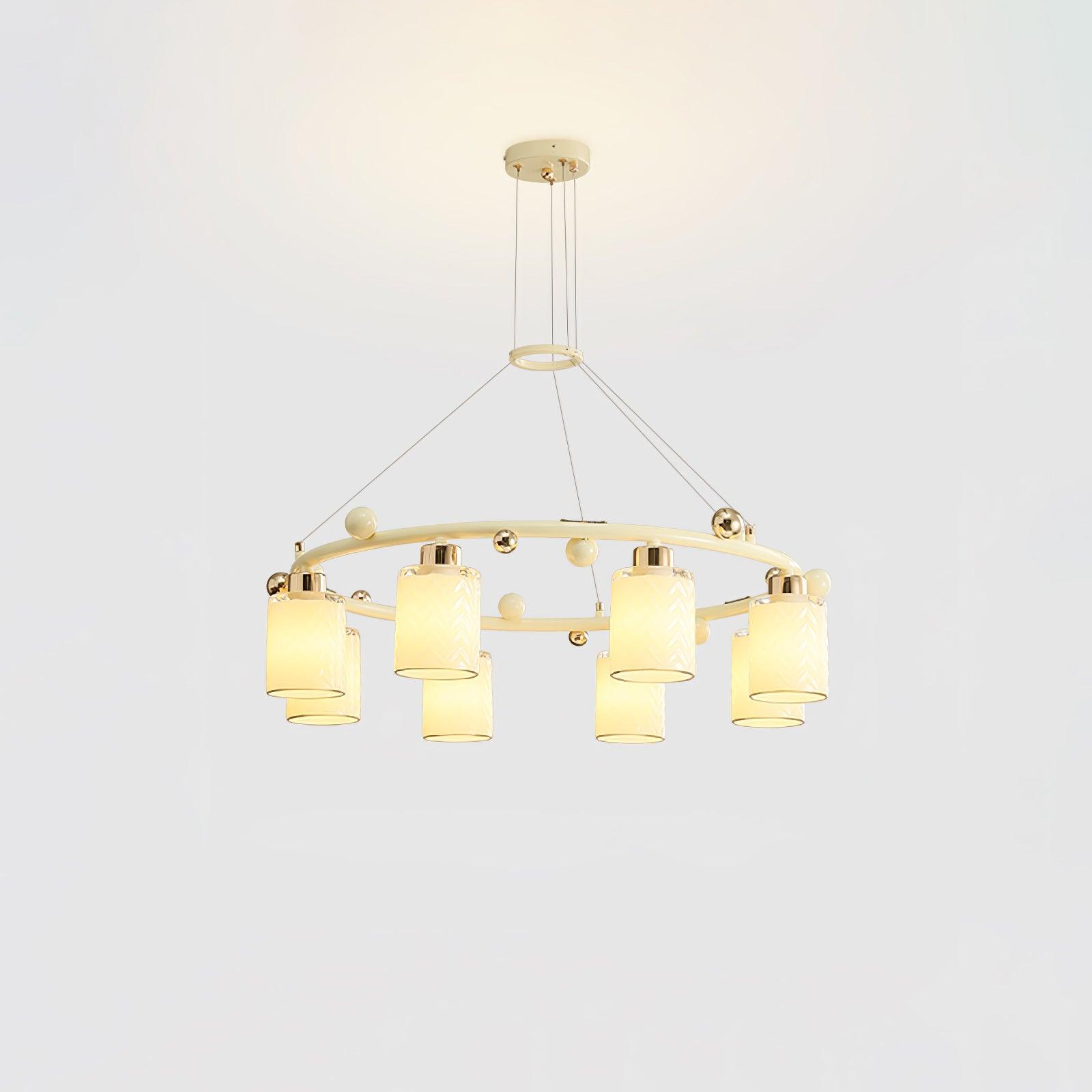 Ring Glass Cup Crown Chandelier