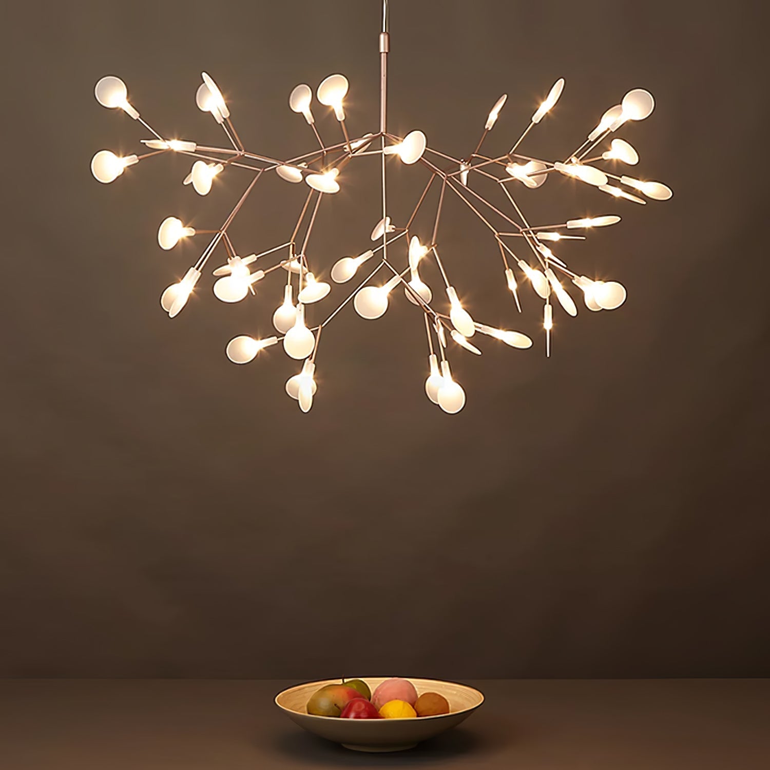 Rose Gold Firefly LED Crown Chandelier