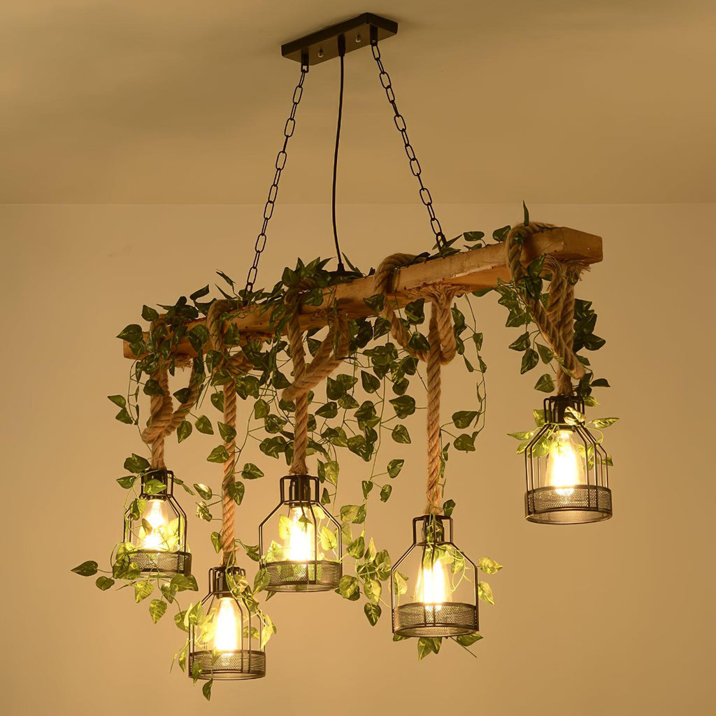 Rustic Wooden Candelabrum Chandelier
