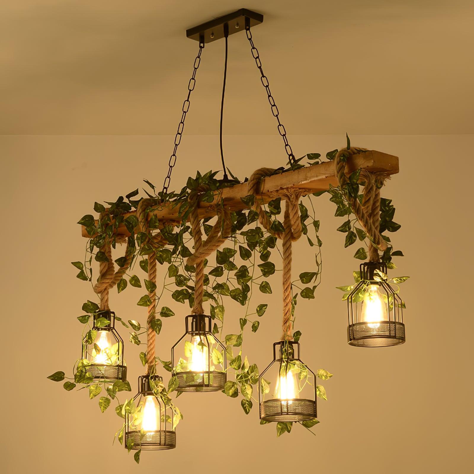 Rustic Wooden Candelabrum Chandelier