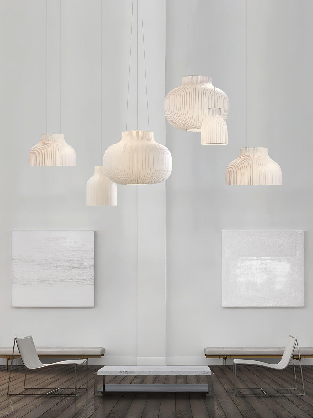 Serica Trio Silk Collection Houselight Pendant Lamp