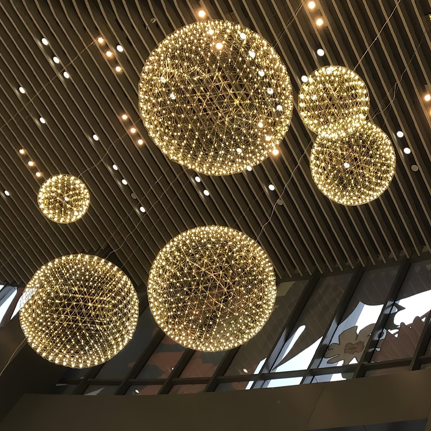 Gold Spark Ball Drop light Pendant Light