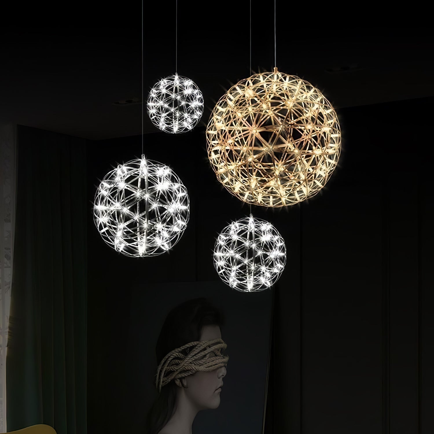 Gold Spark Ball Drop light Pendant Light