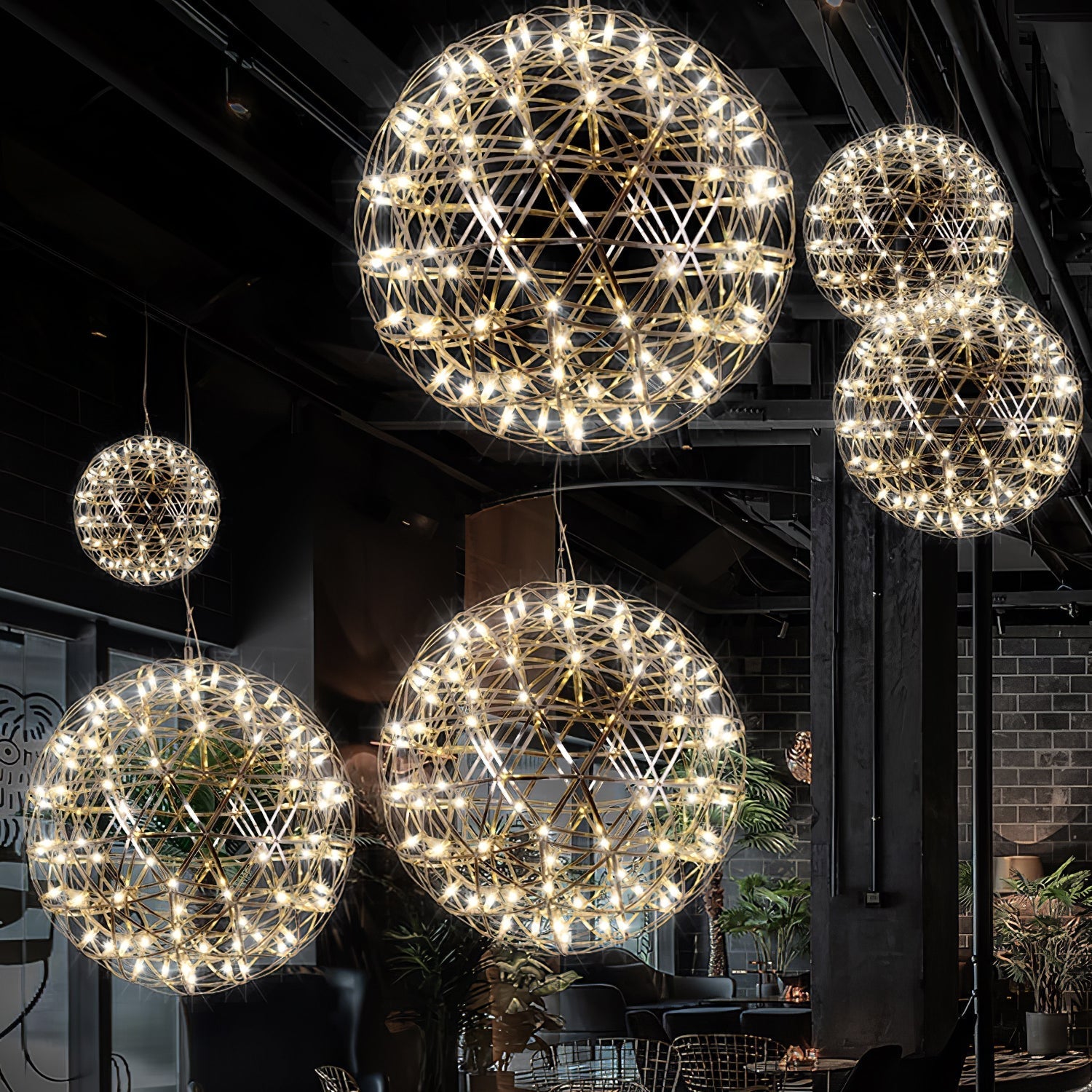 Gold Spark Ball Drop light Pendant Light
