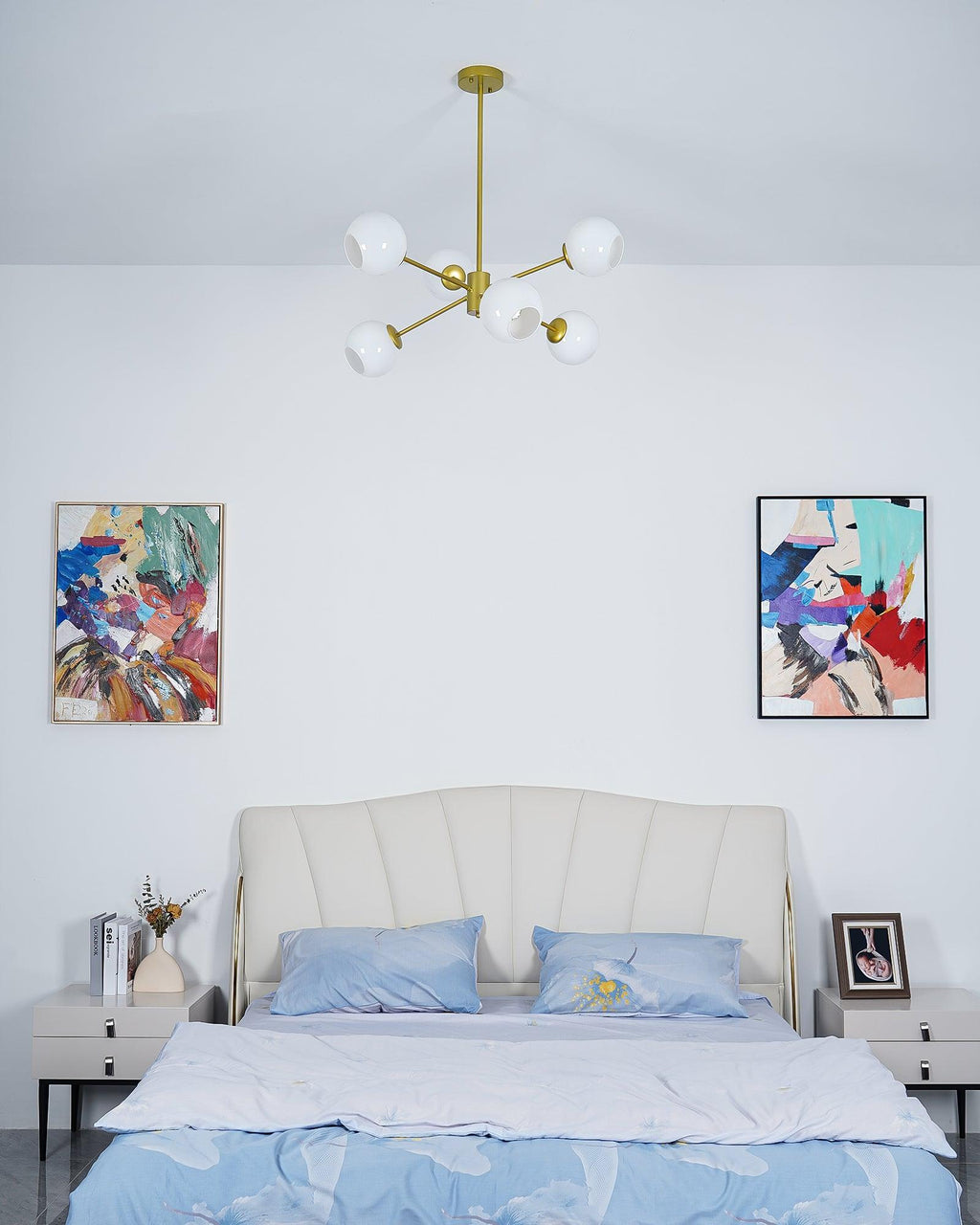 Staggered Glass 6 Light Crown Chandelier
