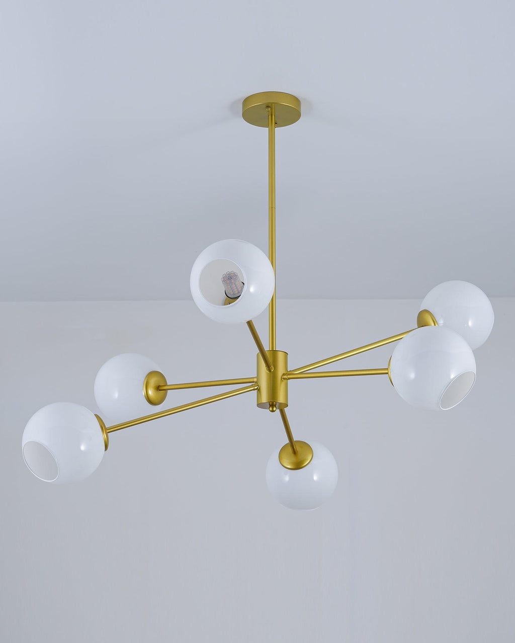 Staggered Glass 6 Light Crown Chandelier