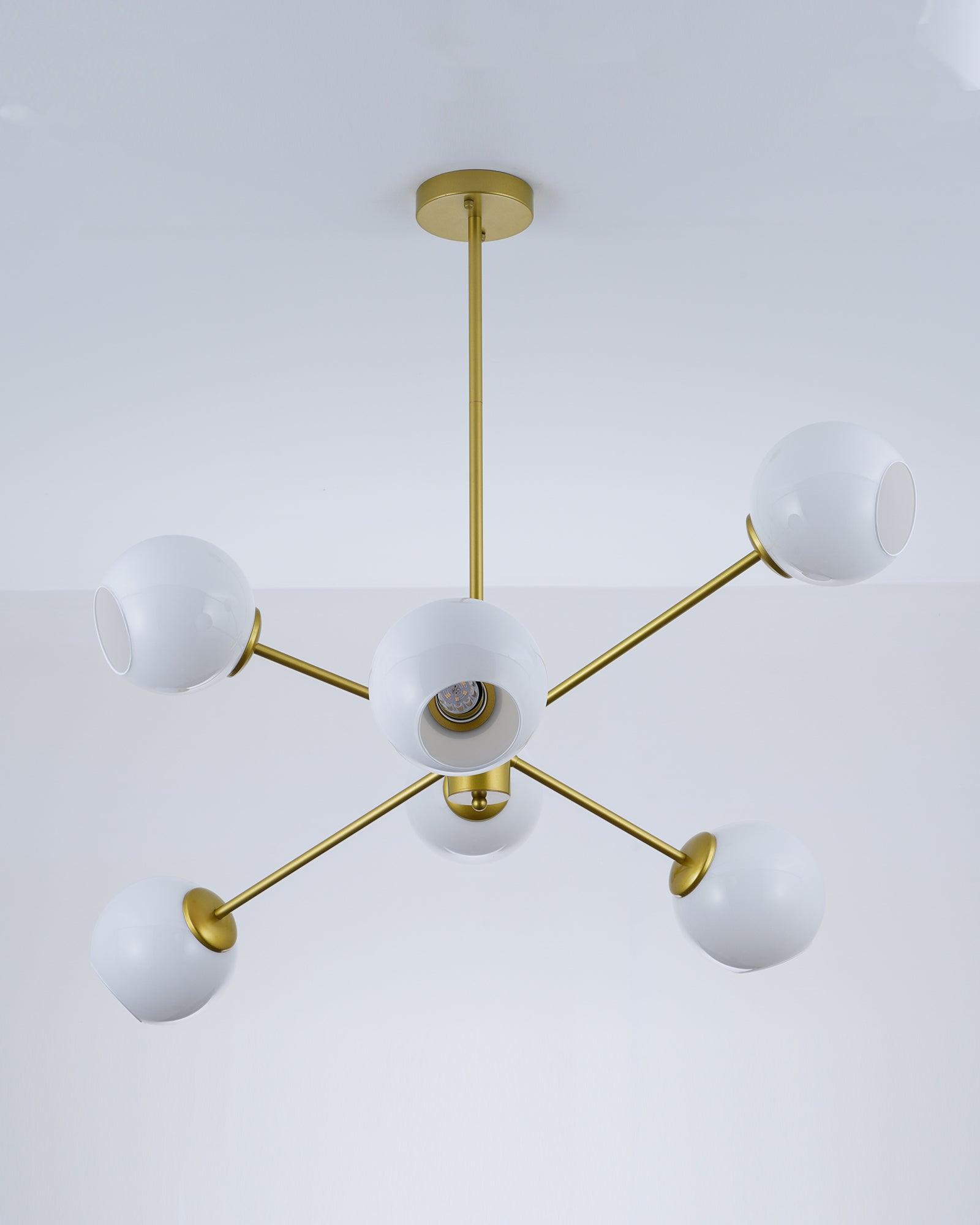 Staggered Glass 6 Light Crown Chandelier