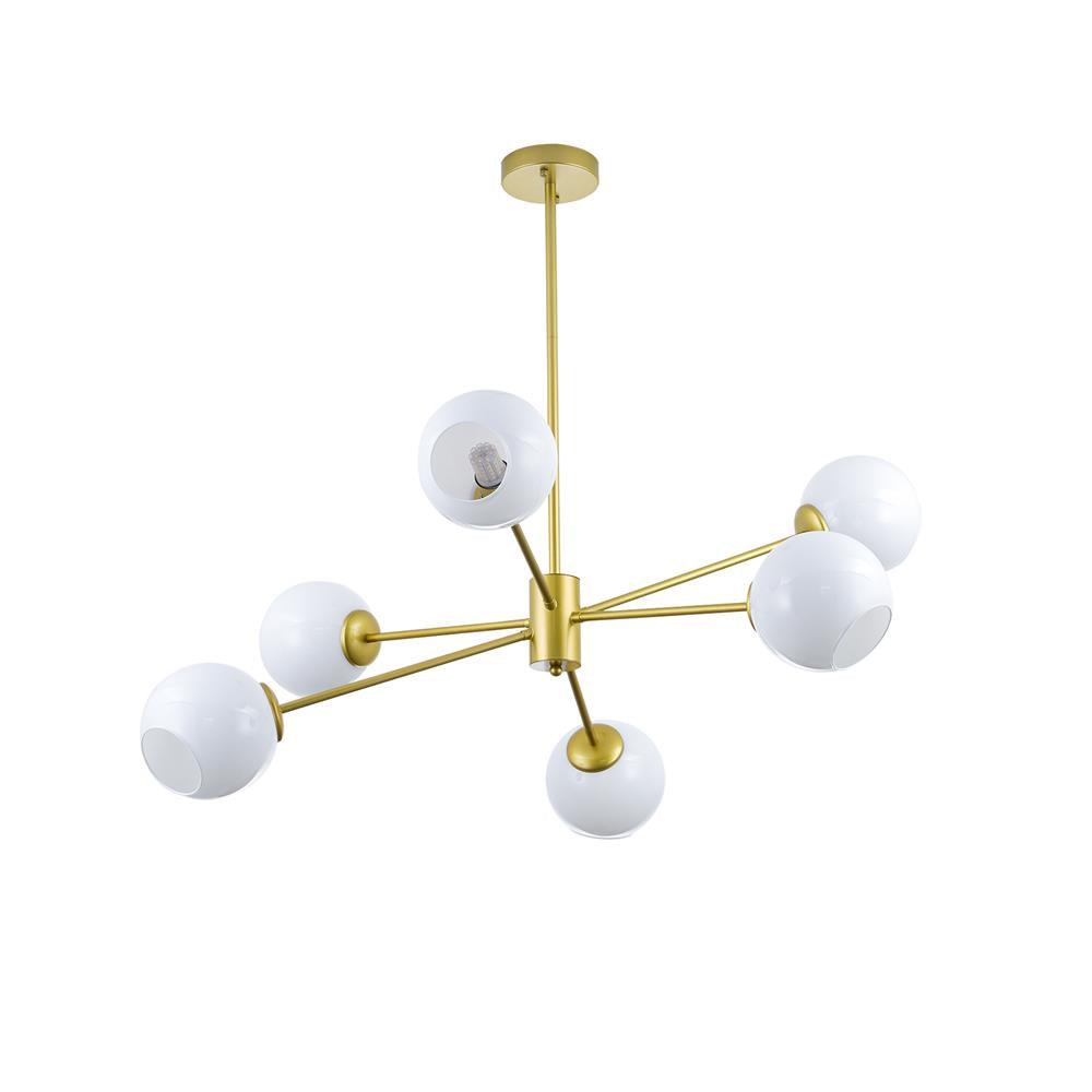 Staggered Glass 6 Light Crown Chandelier
