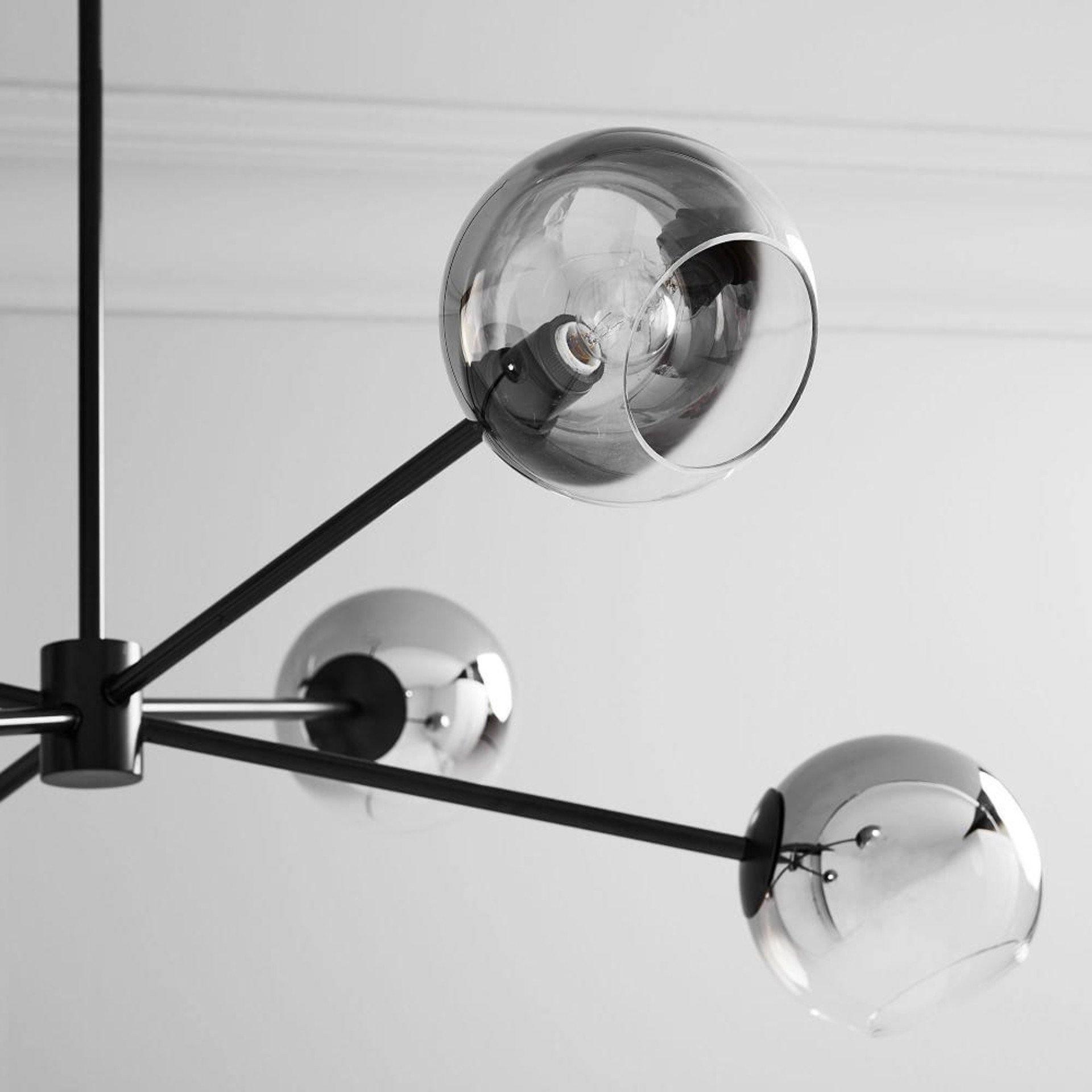 Staggered Glass 6 Light Crown Chandelier