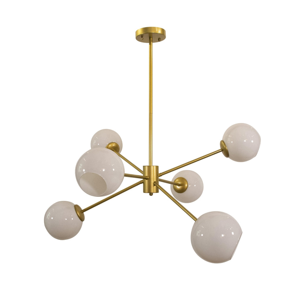 Staggered Glass 6 Light Crown Chandelier