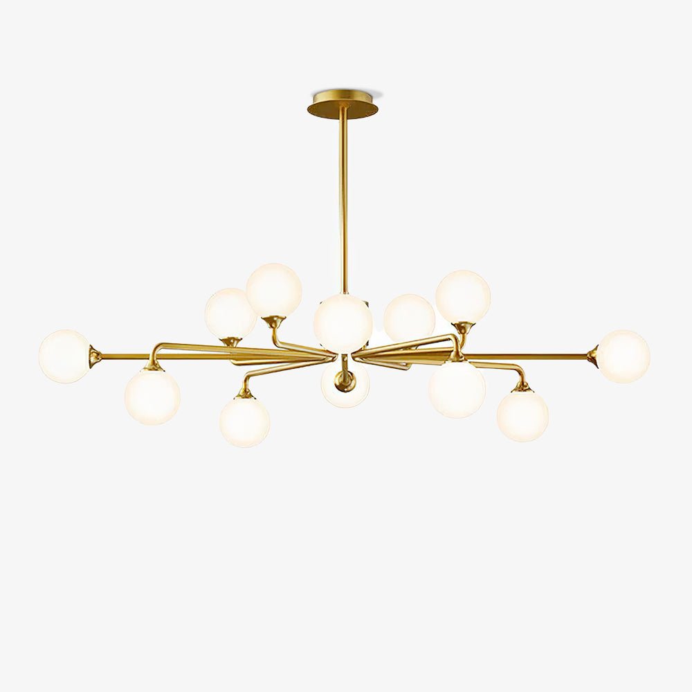 Staggered Glass Globes Candelabrum Chandelier