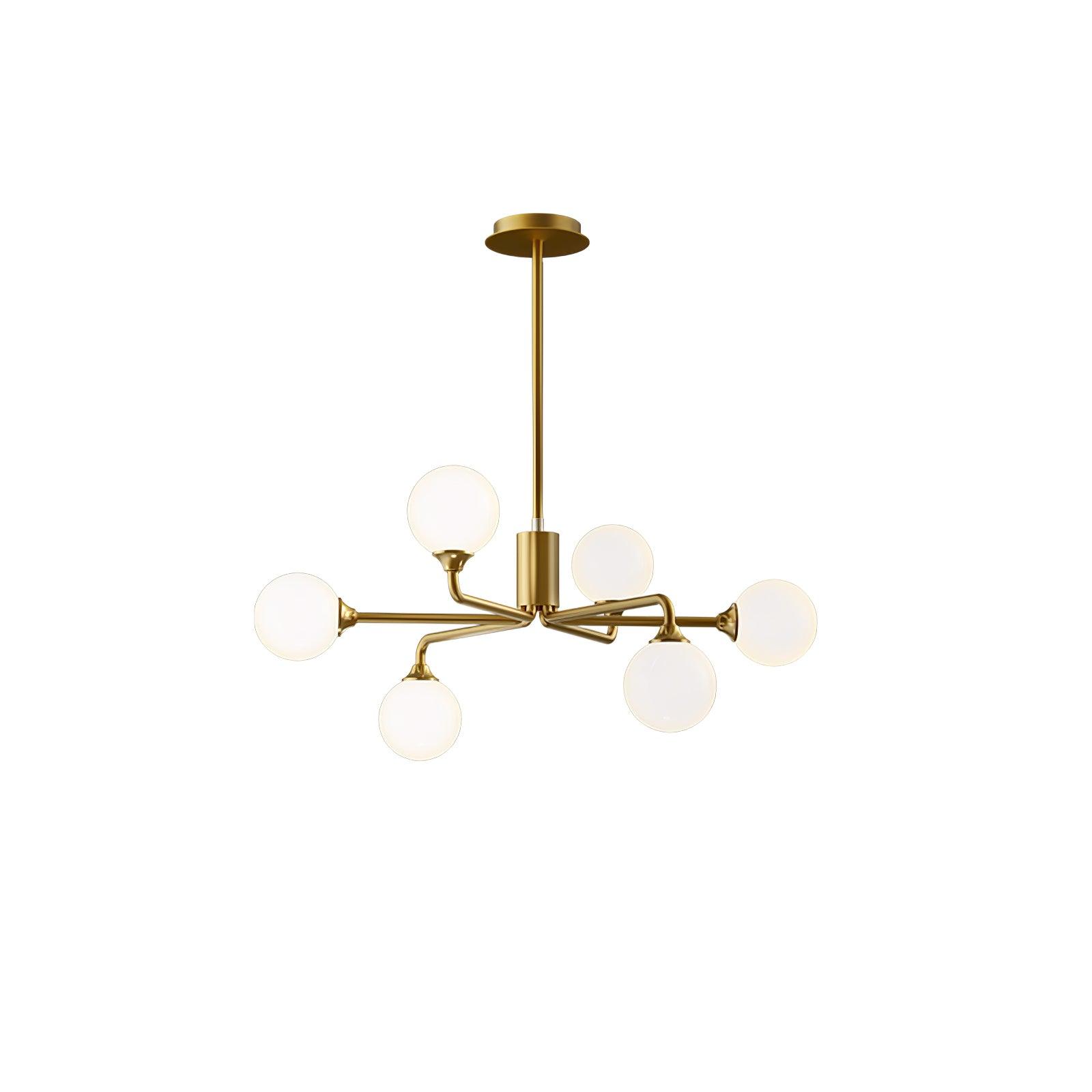Staggered Glass Globes Candelabrum Chandelier