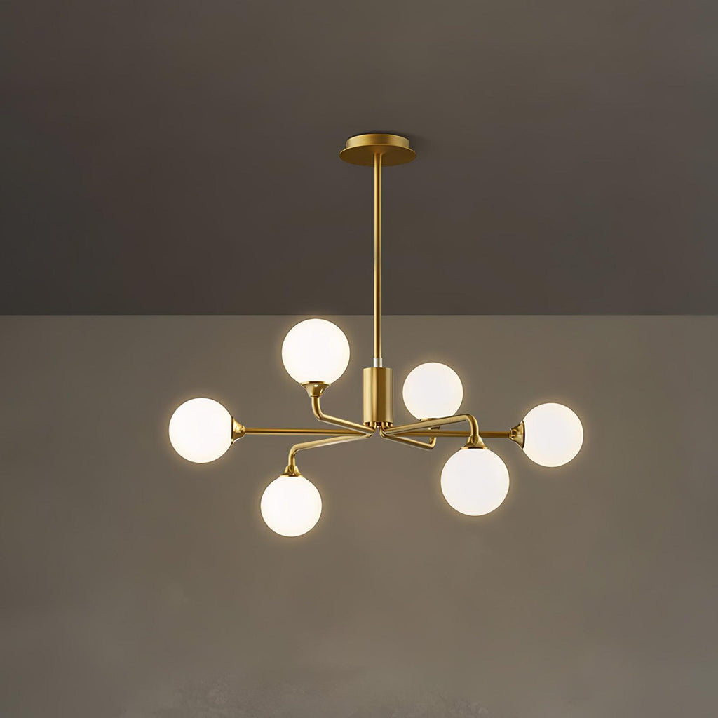 Staggered Glass Globes Candelabrum Chandelier