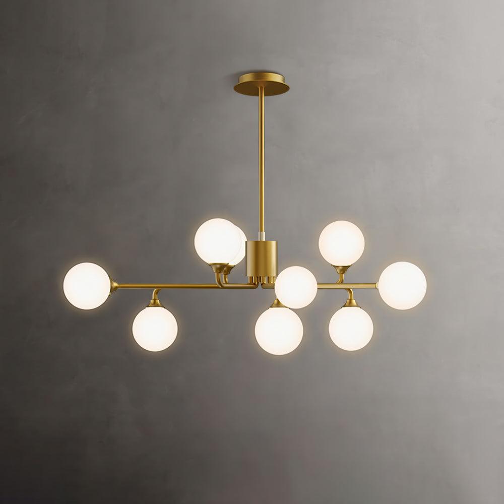 Staggered Glass Globes Candelabrum Chandelier