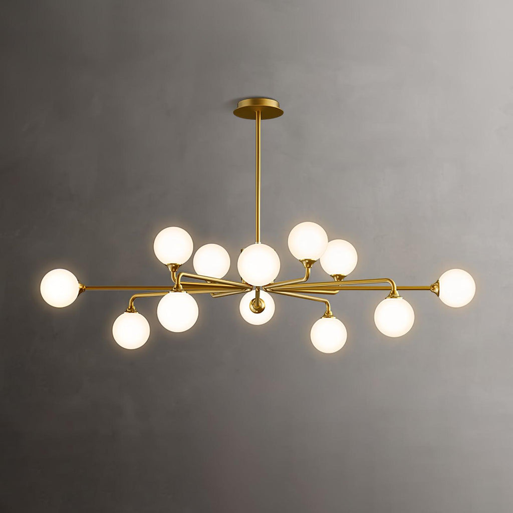 Staggered Glass Globes Candelabrum Chandelier
