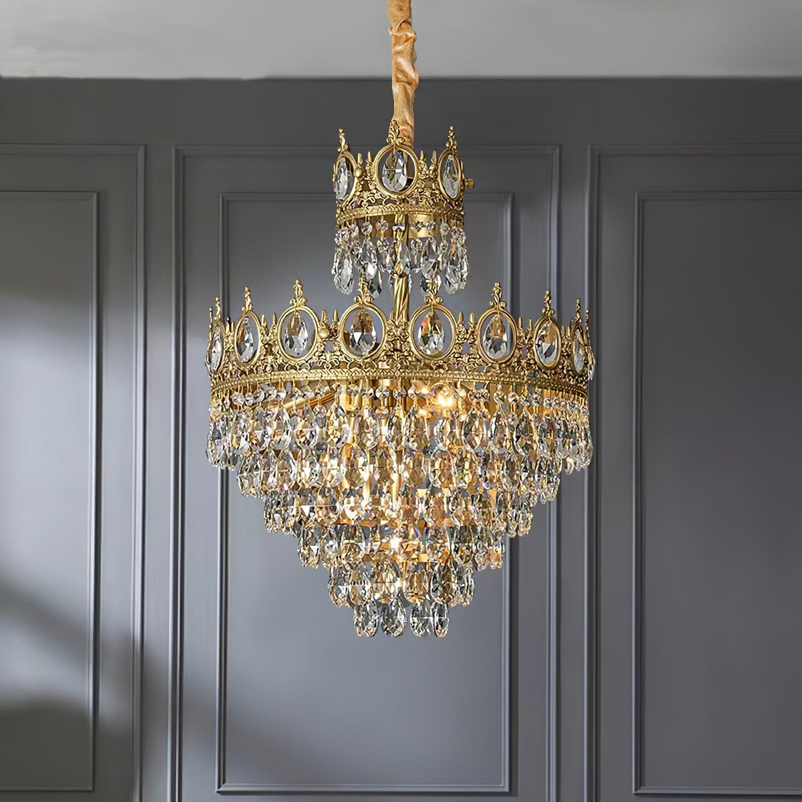 Vintage Crystal Crown Chandelier
