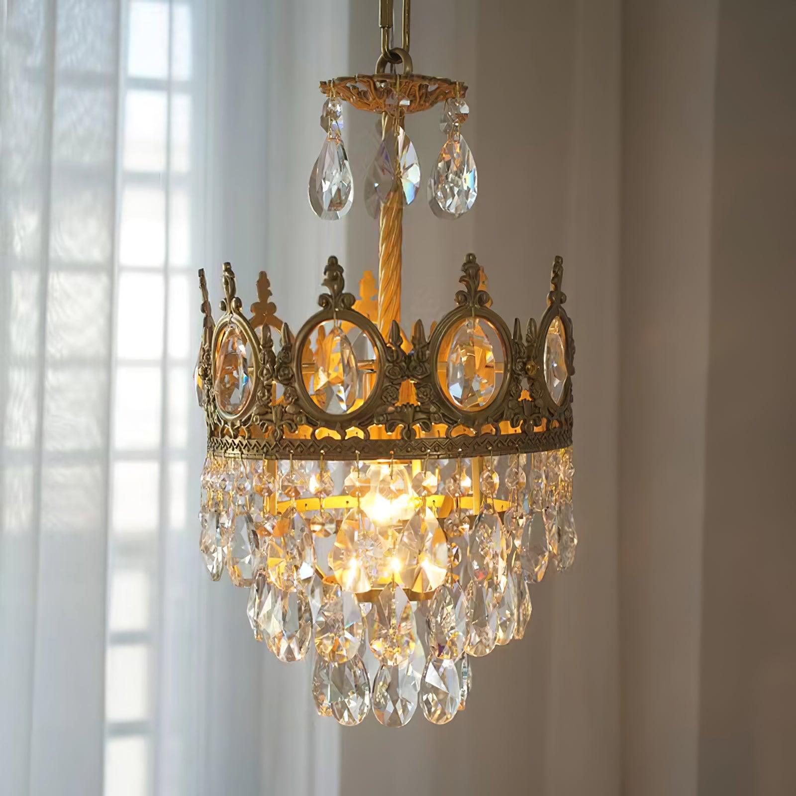 Vintage Crystal Crown Chandelier