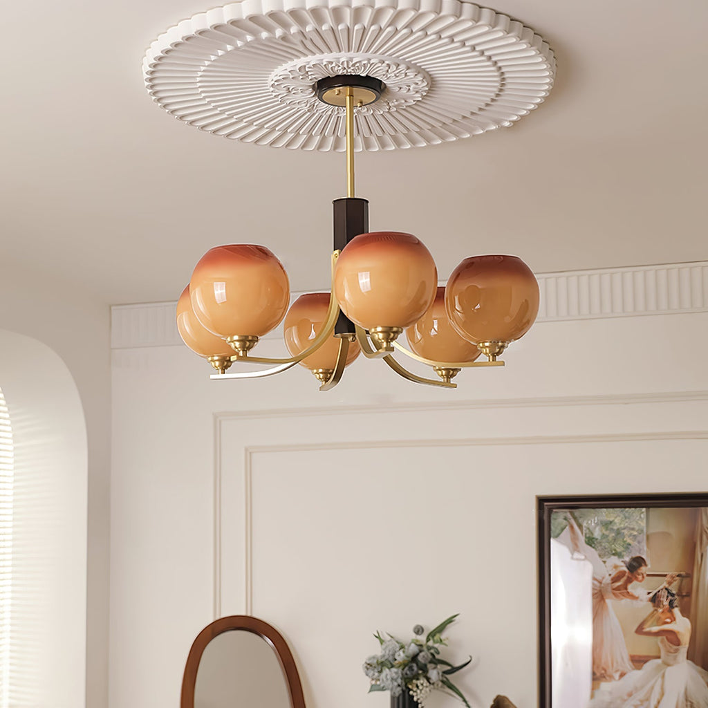 Vintage Caramel Globe Pendant light Chandelier