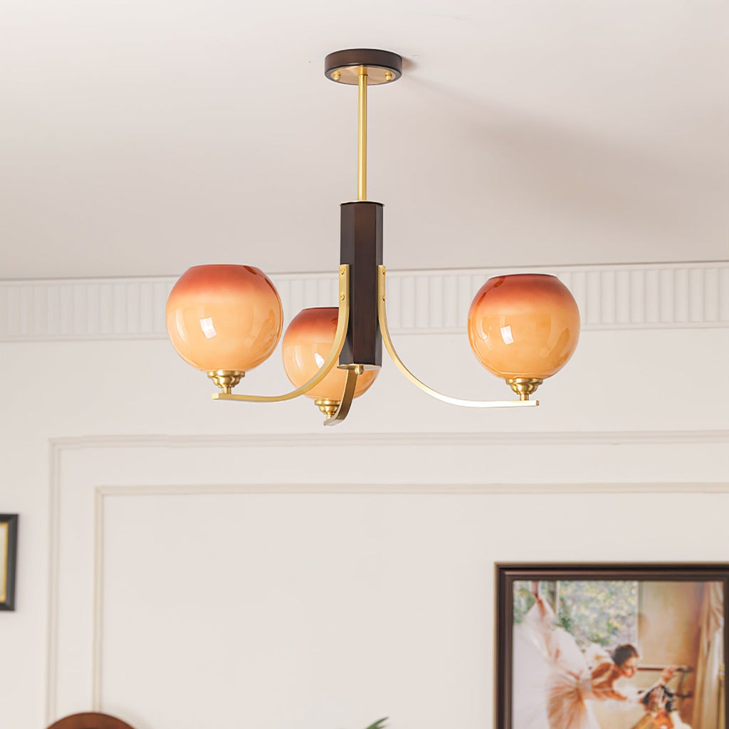 Vintage Caramel Globe Pendant light Chandelier