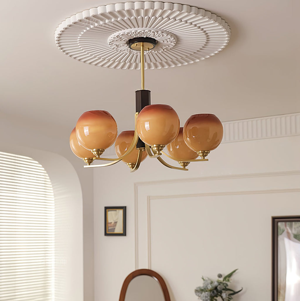 Vintage Caramel Globe Pendant light Chandelier