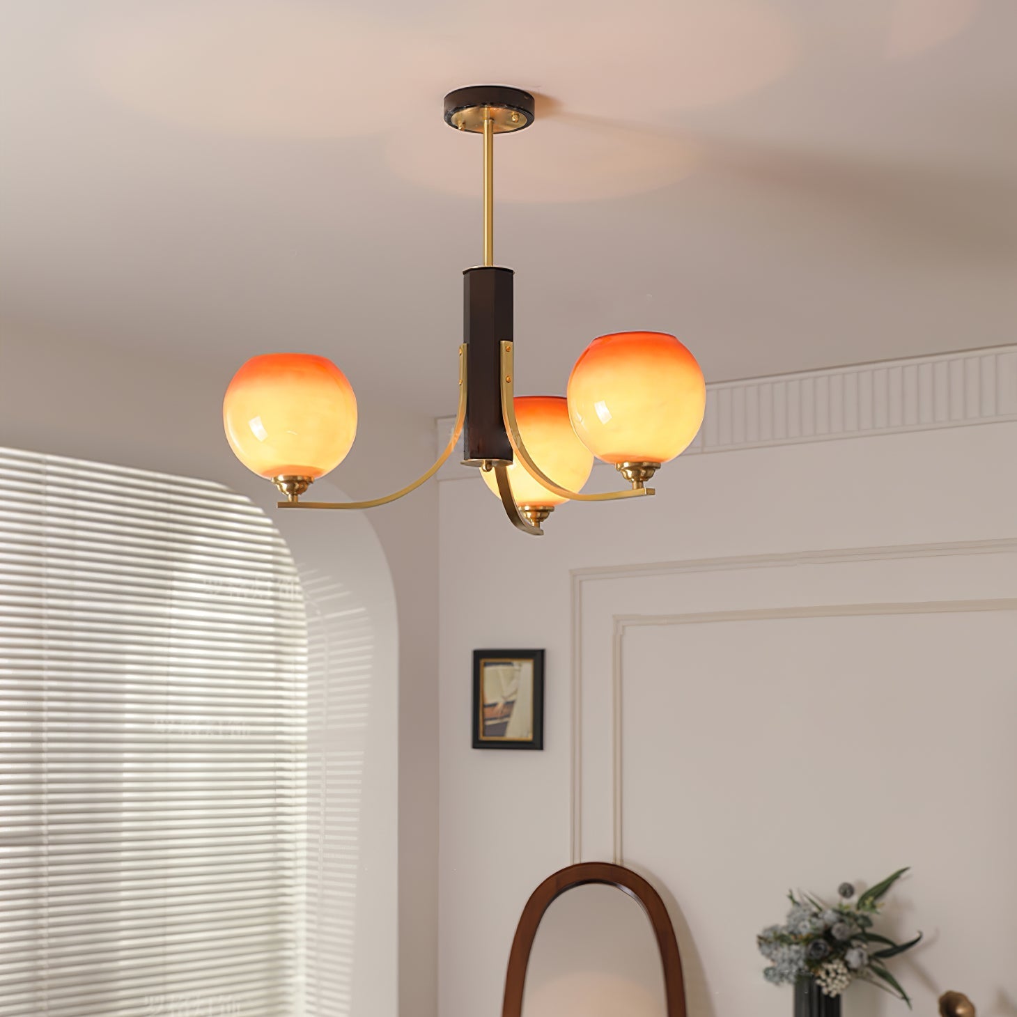 Vintage Caramel Globe Pendant light Chandelier