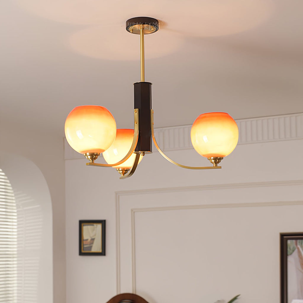 Vintage Caramel Globe Pendant light Chandelier